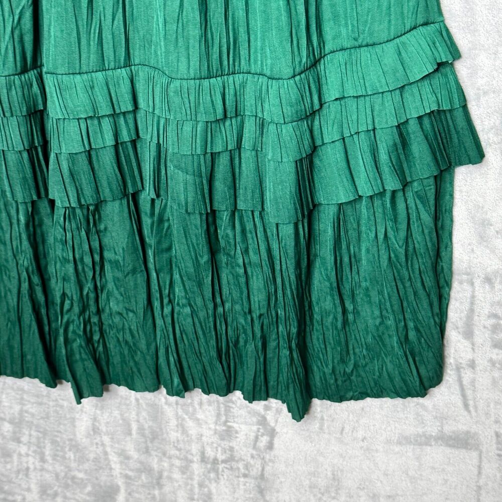 Anthropologie Current Air Sereia Dress Womens Small Dark Green Midi V Neck - Picture 5 of 8